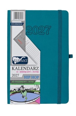 Kalendarz Hip hop 2027 A5 tygodniowy szmaragdowy