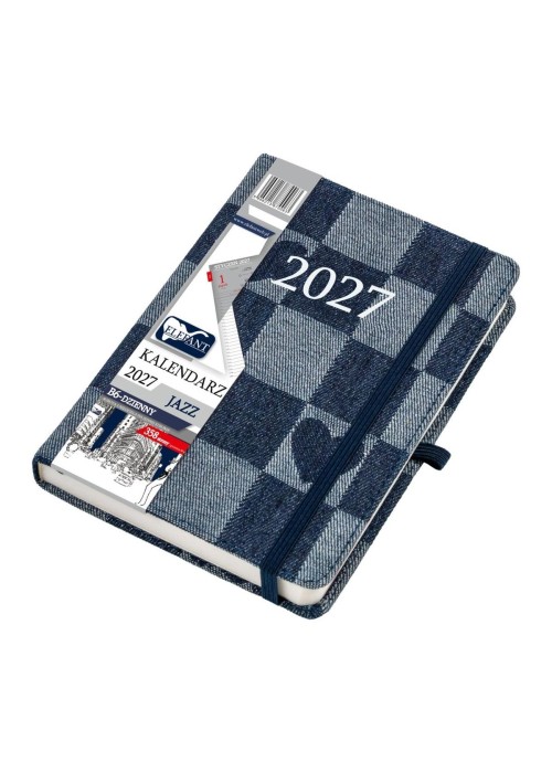 Kalendarz Jazz 2027 B6 dzienny jeans serca