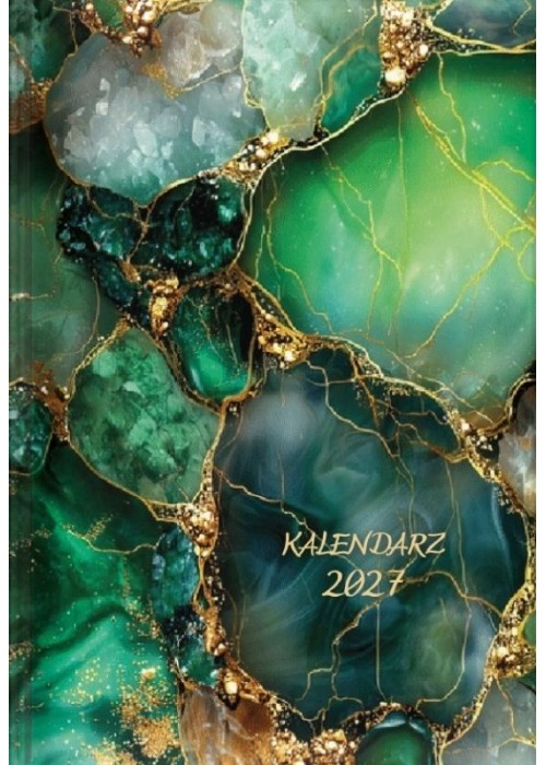 Kalendarz dzienny 2027 A5 marmur zielony