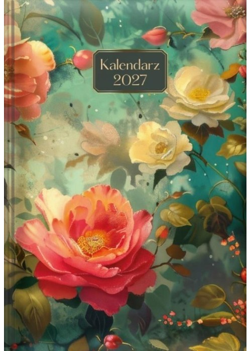 Kalendarz dzienny 2027 A5 kwiaty retro