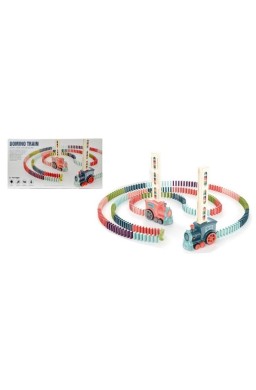 Domino z kolejką układającą domino