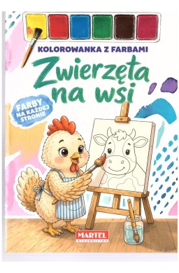Kolorowanka z farbami Zwierzęta na wsi