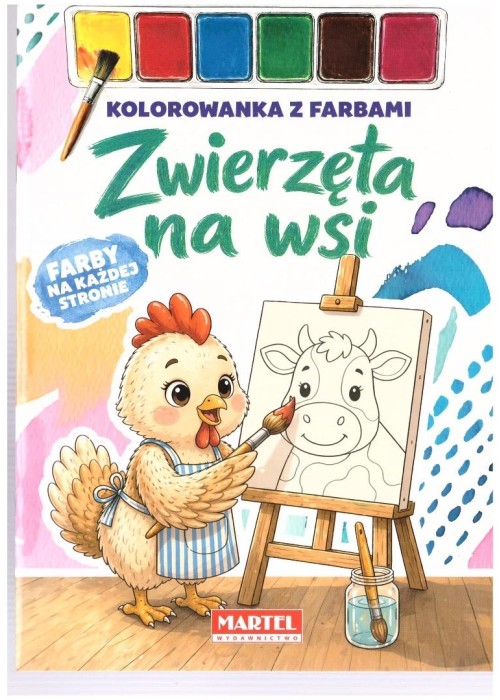 Kolorowanka z farbami Zwierzęta na wsi