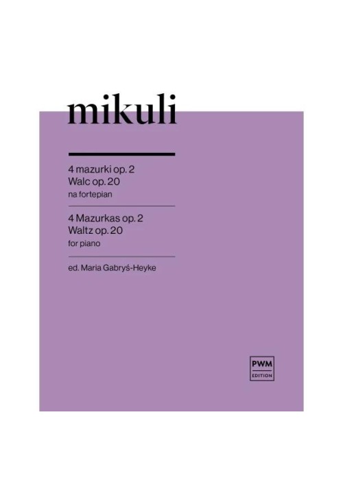 4 mazurki op. 2, Walc op. 20 nuty na fortepian