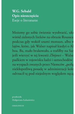 Opis nieszczęścia. Eseje o literaturze