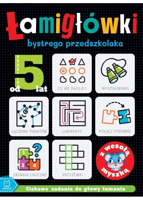 Łamigłówki bystrego przedszkolaka z wesołą myszką