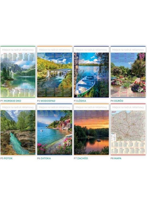 Kalendarz 2027 plakatowy MIX (18szt)