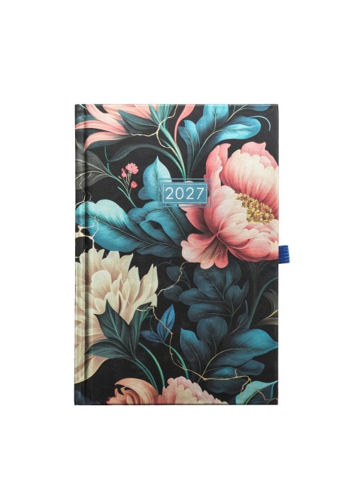 Terminarz 2027 dzienny B6 Metalic Flowers MIX