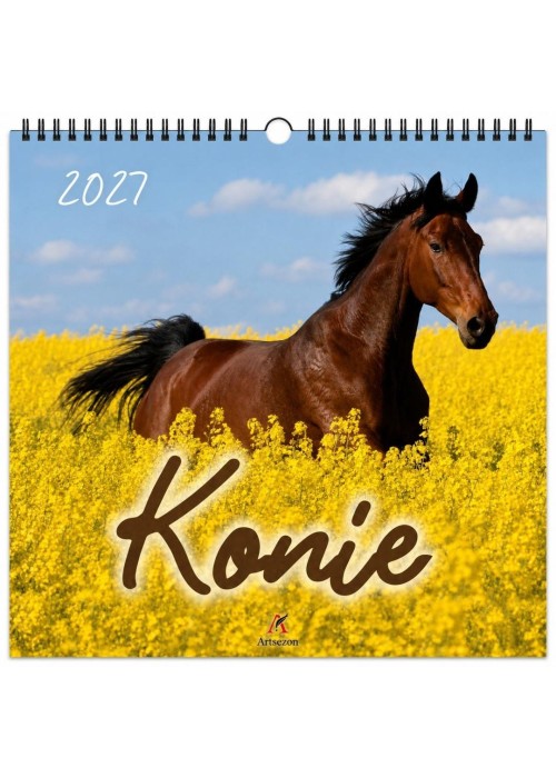 Kalendarz 2027 wieloplanszowy 33x33cm Konie