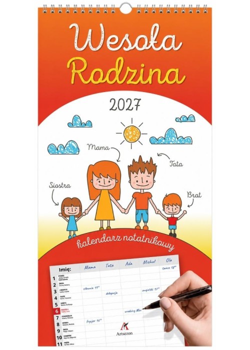 Kalendarz 2027 rodziny Wesoła Rodzina
