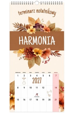 Kalendarz 2027 notatnikowy Harmonia