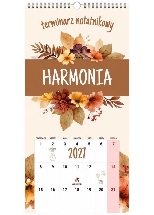 Kalendarz 2027 notatnikowy Harmonia