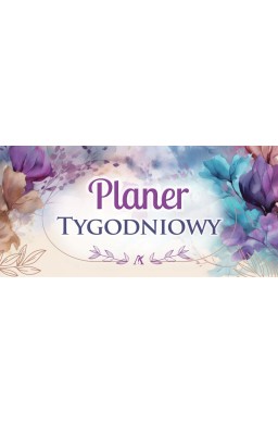 Planer 2027 biurkowy poziomy leżący kwiaty