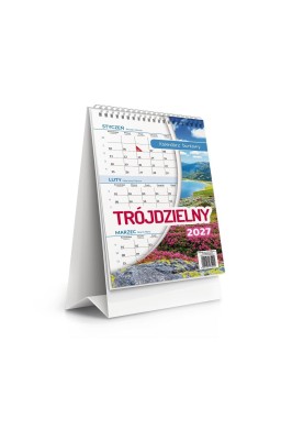 Kalendarz 2027 biurkowy trójdzielny