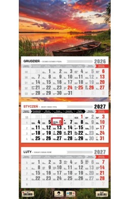 Kalendarz 2027 trójdzielny Mazury