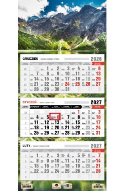 Kalendarz 2027 trójdzielny Tatry że hej