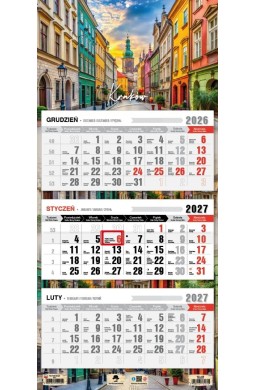 Kalendarz 2027 trójdzielny Kraków
