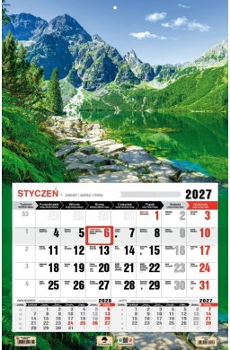 Kalendarz 2027 jednodzielny 3XL Tatry