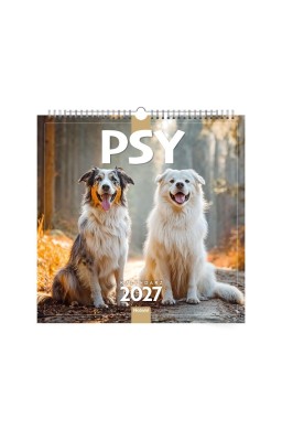 Kalendarz 2027 33x33cm ścienny Psy