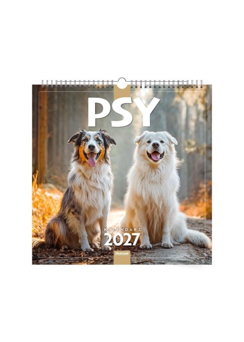 Kalendarz 2027 33x33cm ścienny Psy