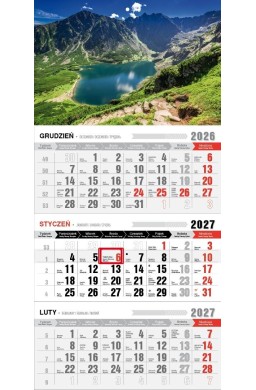 Kalendarz 2027 trójdzielny ekonomiczny Tatry