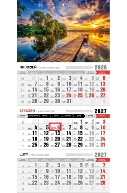 Kalendarz 2027 trójdzielny ekonomiczny Mazury