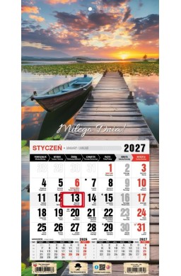 Kalendarz 2027 jednodzielny mini z magne. Mazury