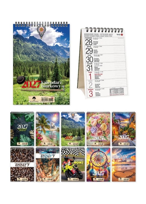 Kalendarz 2027 A5 biurkowy tygodniowy MIX