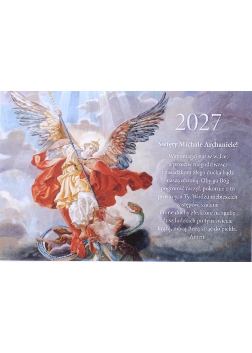 Kalendarz 2027 trójdzielny Św. Michał Archanioł