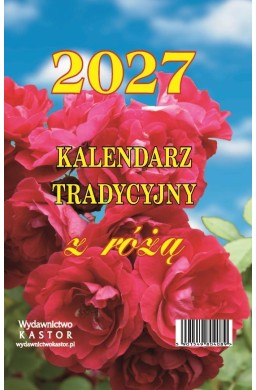 Kalendarz 2027 zdzierak tradycyjny z różą