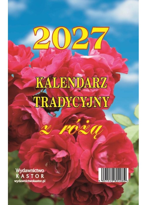 Kalendarz 2027 zdzierak tradycyjny z różą