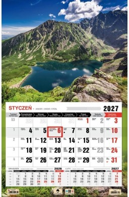 Kalendarz 2027 Trójdzielny Jednodzielny 3XL Tatry