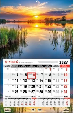 Kalendarz 2027 Trójdzielny Jednodzielny 3XL Mazury