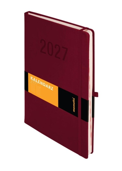 Kalendarz 2027 Memofix A4 DNS bordowy