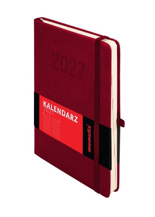 Kalendarz 2027 Memofix A5 DNS bordowy
