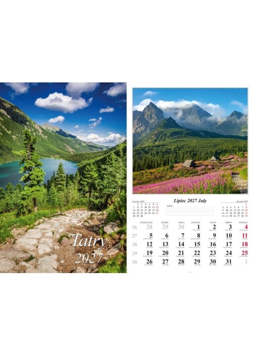Kalendarz 2027 ścienny Tatry