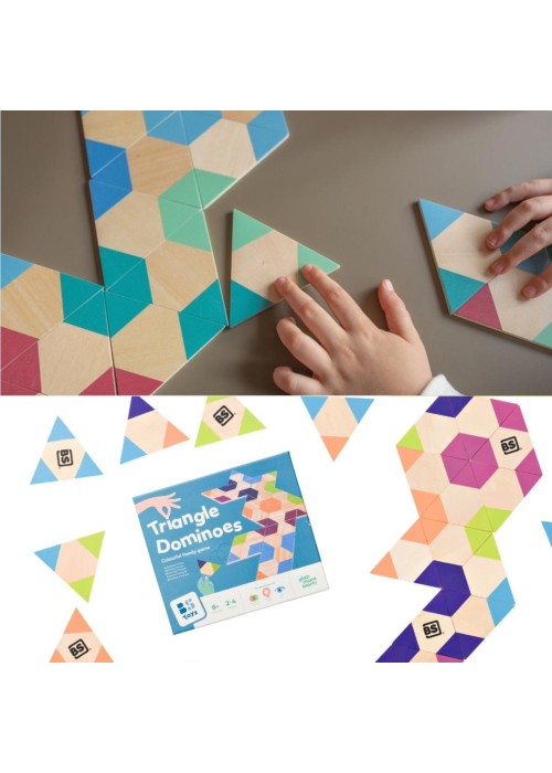 Domino drewniane trójkątne logiczne