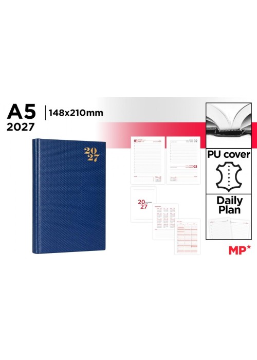 Kalendarz 2027 książkowy A5 granatowy