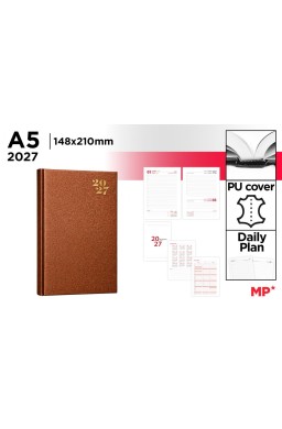 Kalendarz 2027 książkowy A5 miedziany