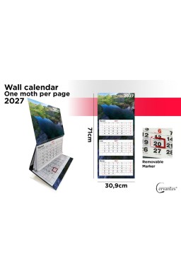 Kalendarz 2027 ścienny trójdzielny krajobraz
