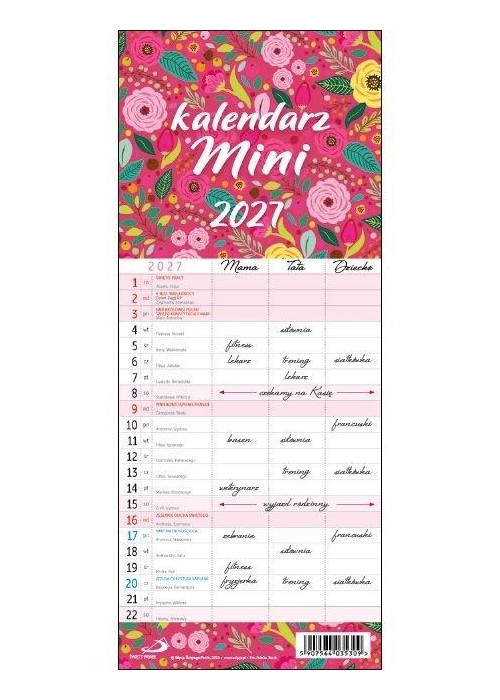 Kalendarz 2027 - Rodzinny mini