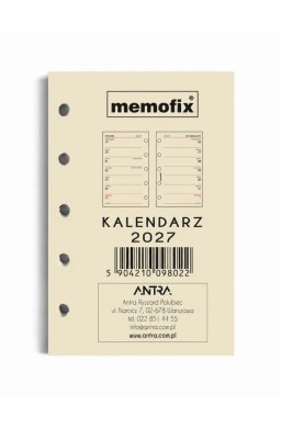 Wkład kalendarzowy 2027 Memofix A7 M/TNS