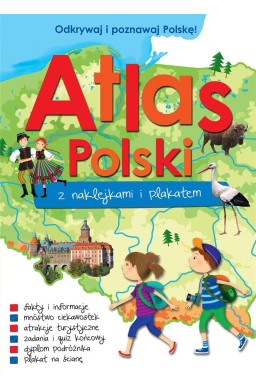 Atlas Polski z naklejkami i plakatem