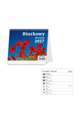 Kalendarz 2027 biurkowy tygodniowy mini max