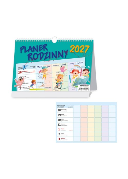 Kalendarz 2027 biurkowy tygodniowy planer
