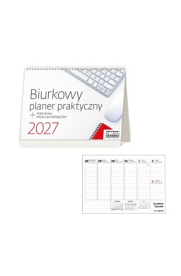 Kalendarz 2027 biurkowy tygodniowy planer