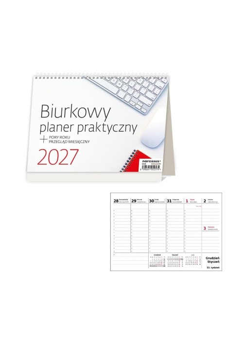 Kalendarz 2027 biurkowy tygodniowy planer