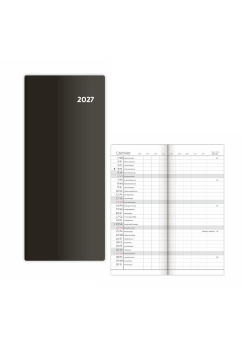 Kalendarz 2027 kieszonkowy miesięczny Torino