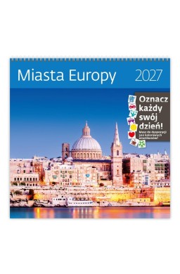 Kalendarz 2027 ścienny 30x30cm Miasta Europy HELMA