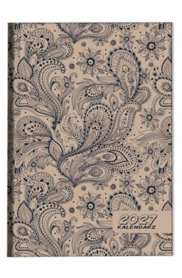 Kalendarz 2027 A5 dzienny osobno Paisley Beż